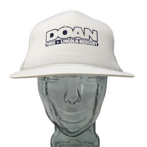 Doan Ford Lincoln Mercury Auto Trucker Hat Belmont Ohio White OSFM Snapback Cap